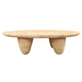 simple creative design lunarys oval center table living room OLIVER Italian travertine marble coffee tables